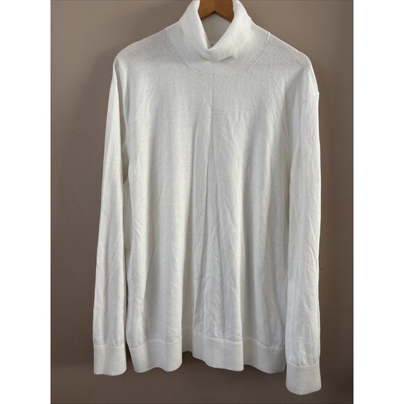 GAP Men's XXL White Turtleneck Sweater Lightweight Knit Pullover Long Sleeve - Picture 1 of 6